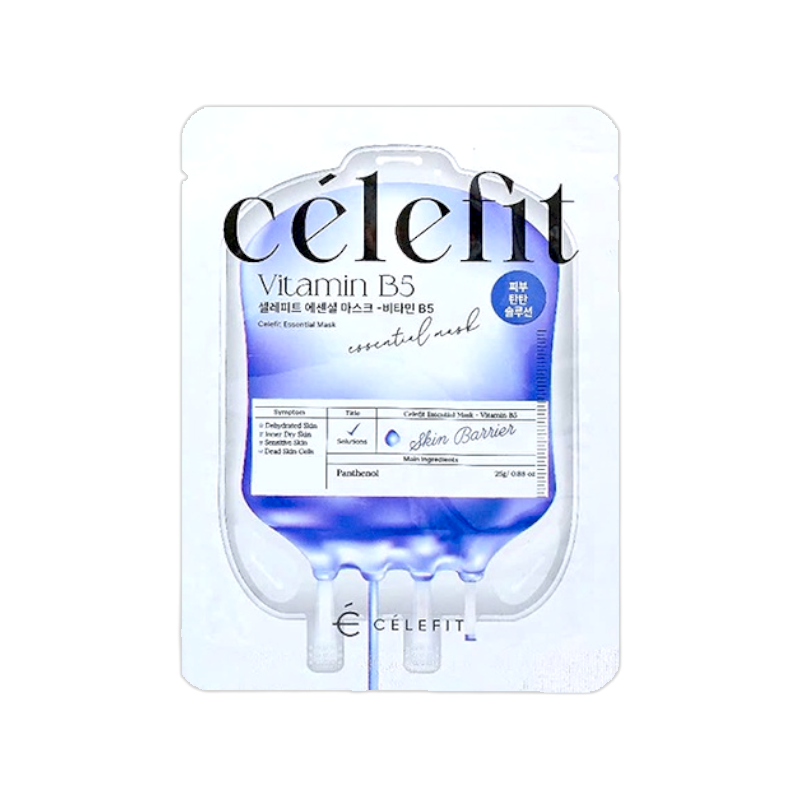25690_trang_20241108170313-1.png Mặt Nạ Celefit Mask Vitamin B5 Màu Xanh Dương Hỗ Trợ Cấp Ẩm Làm Dịu Da Hộp 10 Miếng - 8809497562563