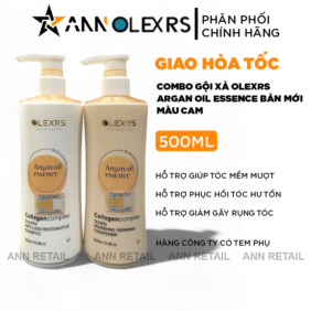 Combo Gội Xả Olexrs Argan Oil Essence Màu Cam 500ml - Phiên Bản Mới 2024 - CBGXOMC