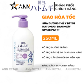 Sữa Dưỡng Thể Hatomugi Chống Nắng & Nâng Tông SPF31 PA+++ 250ml - 4513574036628