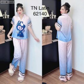 Đồ bộ pijama latin quần dài áo tay ngắn in hình Labubu - DBO5188