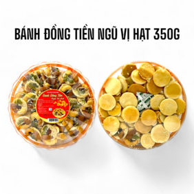 Hộp Bánh Đồng Tiền Ngũ Vị Hạt Sun Khía 350G Hộp - BDTNVHHSK350