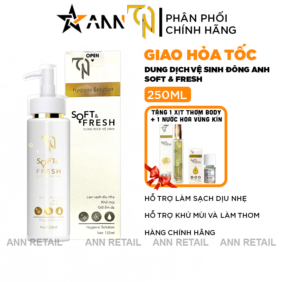 Dung Dịch Vệ Sinh TN Đông Anh Soft & Fresh Collagen X3 120ml - Tặng 1 Xịt Thơm Body + 1 Nước Hoa Vùng Kín (Che Tên) - DDVSTN