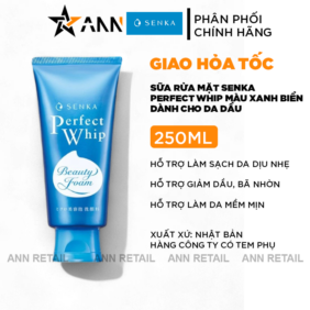 Sữa Rửa Mặt Senka Perfect Whip Sạch Sâu Mướt Mịn Màu Xanh Biển Cho Da Dầu 120g - 455051647568