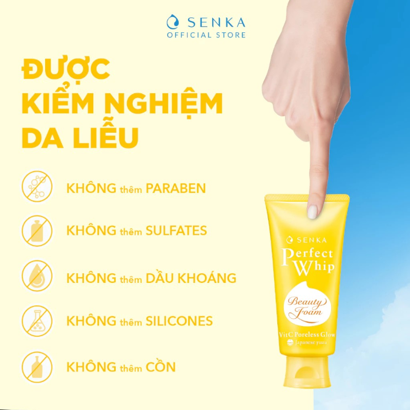 25719_senka-vang-photoroom_20241206152418.png Sữa Rửa Mặt Senka Perfect Whip Vitamin C Màu Vàng Sáng Mịn Mờ Thâm 100g - 4550516705464