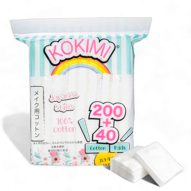 25727_trang-photoroom-4_20241112150847-2.png Bông Tẩy Trang Vuông Kokimi Màu Xanh Mềm Mại - 240 Miếng - 8936112020266