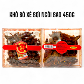 Hộp Quà Tết Khô Bò Xé Sợi Ngôi Sao 450g - Hộp Ngôi Sao Lớn - KBXSHNSL450