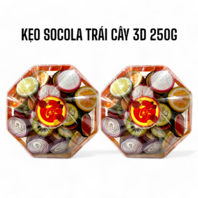 Hộp Hộp Socola Trái Cây 3D Bát Giác 250G Hộp Tết - STC3DHBG250