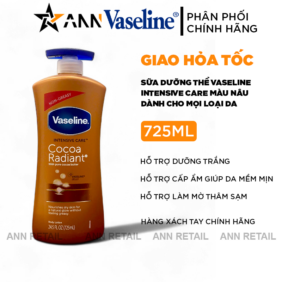 Sữa Dưỡng Thể Vaseline Intensive Care Cocoa Radiant Màu Nâu 725ml - Hàng Xách Tay - 8901030912986