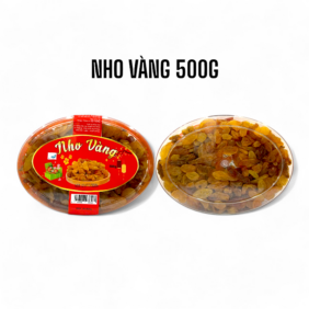 Hộp Quà Tết Nho Vàng 500g - Hộp Ovan - NVHO500