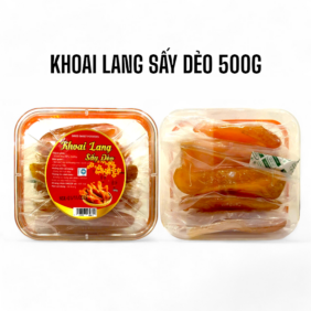 Hộp Khoai Lang Sấy Dẻo Hộp Chữ Nhật 500G Hộp Tết - KLSDHHCN500