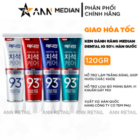 Kem Đánh Răng Median Dental IQ 93% Hàn Quốc 120g - Hàng Công Ty Chính Hãng - KDRMDI93