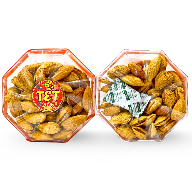 Hộp Hạnh Nhân Rang Bơ Bát Giác 180G Hộp Quà Tết 2026 Hộp Hạnh Nhân Rang Bơ Bát Giác 180G Hộp Quà Tết 2026