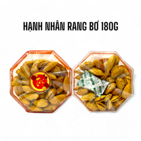 Hộp Hạnh Nhân Rang Bơ Bát Giác 180G Hộp Tết - HNRBHBG180