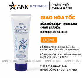 Sữa Rửa Mặt Hatomugi Ý Dĩ Moisturizing & Facial Washing Dành Cho Da Khô 170g - 4513574029590