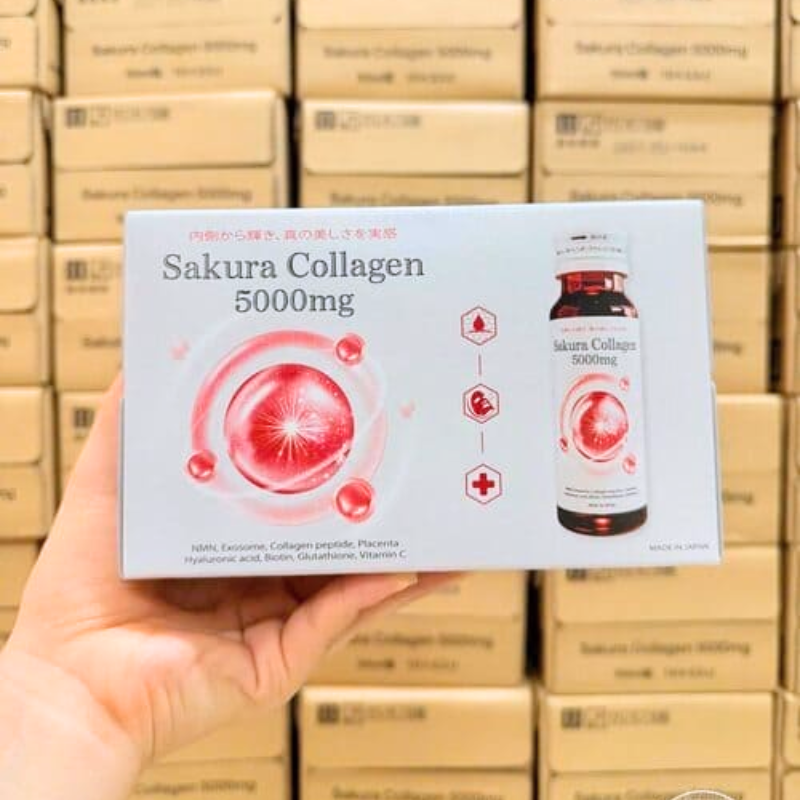 25776_3_20250923095131.png Nước Uống Sakura Bổ Sung Collagen 500ml Hỗ Trợ Làm Đẹp Làn Da - Hộp 10 Lọ - 4901872046959