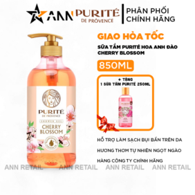 Sữa Tắm Trắng Da Purité Hương Hoa Anh Đào Cherry Blossom 850ml - 8935136865655