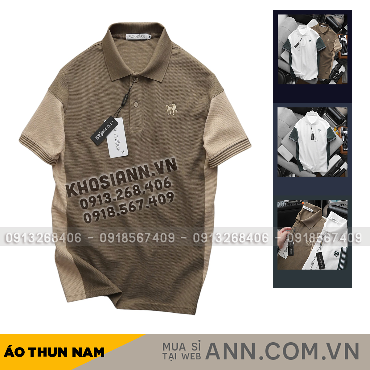 25802_351310_20241122151605-2.png Áo Thun Nam Cổ Bẻ PackHorse Thêu Nổi Logo Con Ngựa (Có size 3x) - CS239