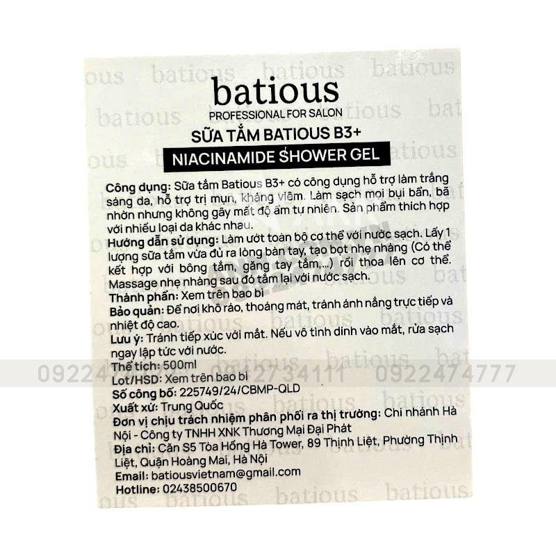 Shop sỉ sữa Tắm Trắng Da Batious Hương Nước Hoa 500ml - Tặng Set Gội Xả Batious Mini Shop sỉ sữa Tắm Trắng Da Batious Hương Nước Hoa 500ml - Tặng Set Gội Xả Batious Mini