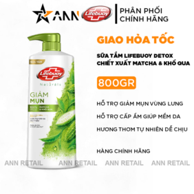 Sữa Tắm Giảm Mụn Lưng Lifebuoy Detox Chiết Xuất Matcha & Khổ Qua 800g - 8934868167112