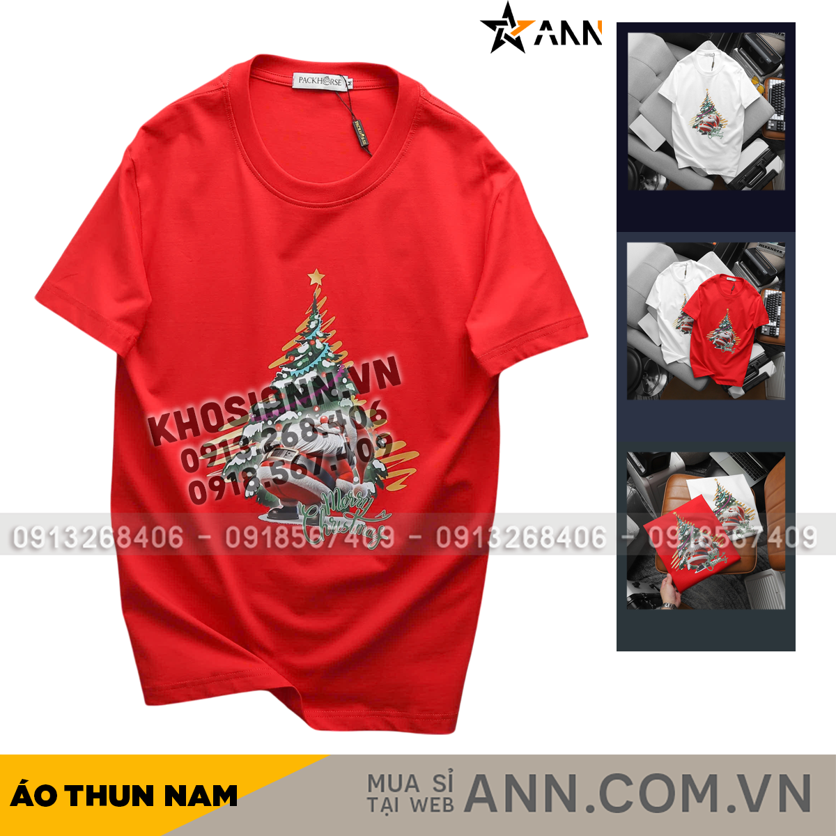 25831_1_20241126174721-1.png Áo Thun Nam Cổ Tròn Pack Horse In Chữ Merry Christmas (Có Size 3x) - AB526