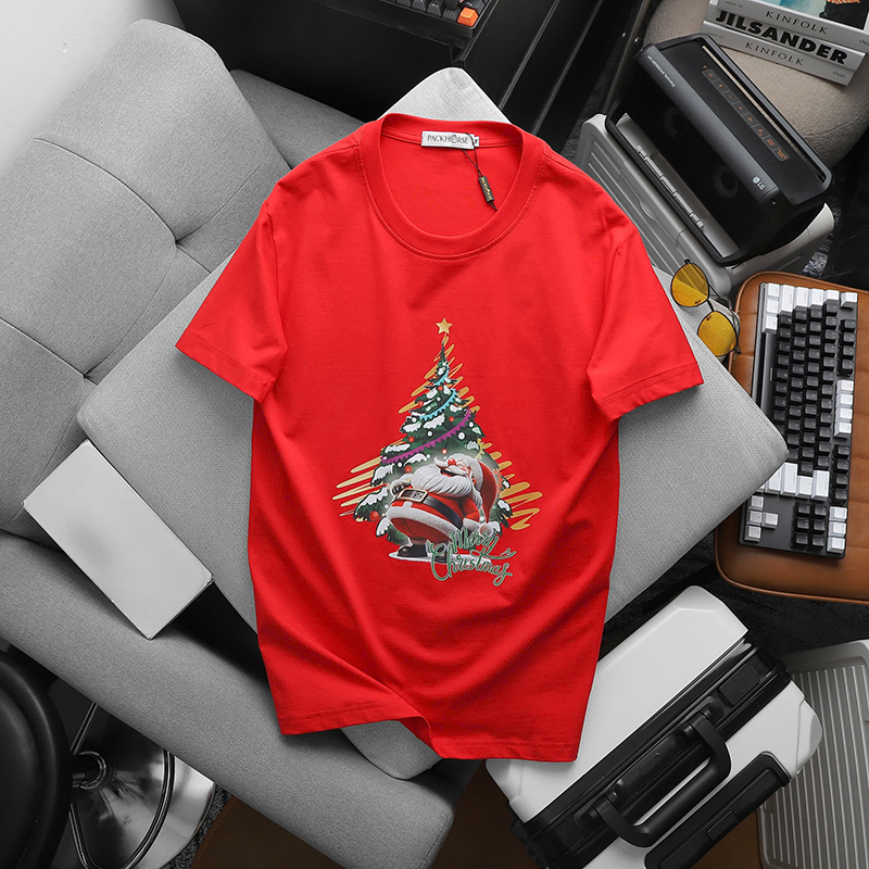 25831_z6061883507622-794d3ca14e564f8d5e048dc5c62811bc_20241126174723-1.jpg Áo Thun Nam Cổ Tròn Pack Horse In Chữ Merry Christmas (Có Size 3x) - AB526