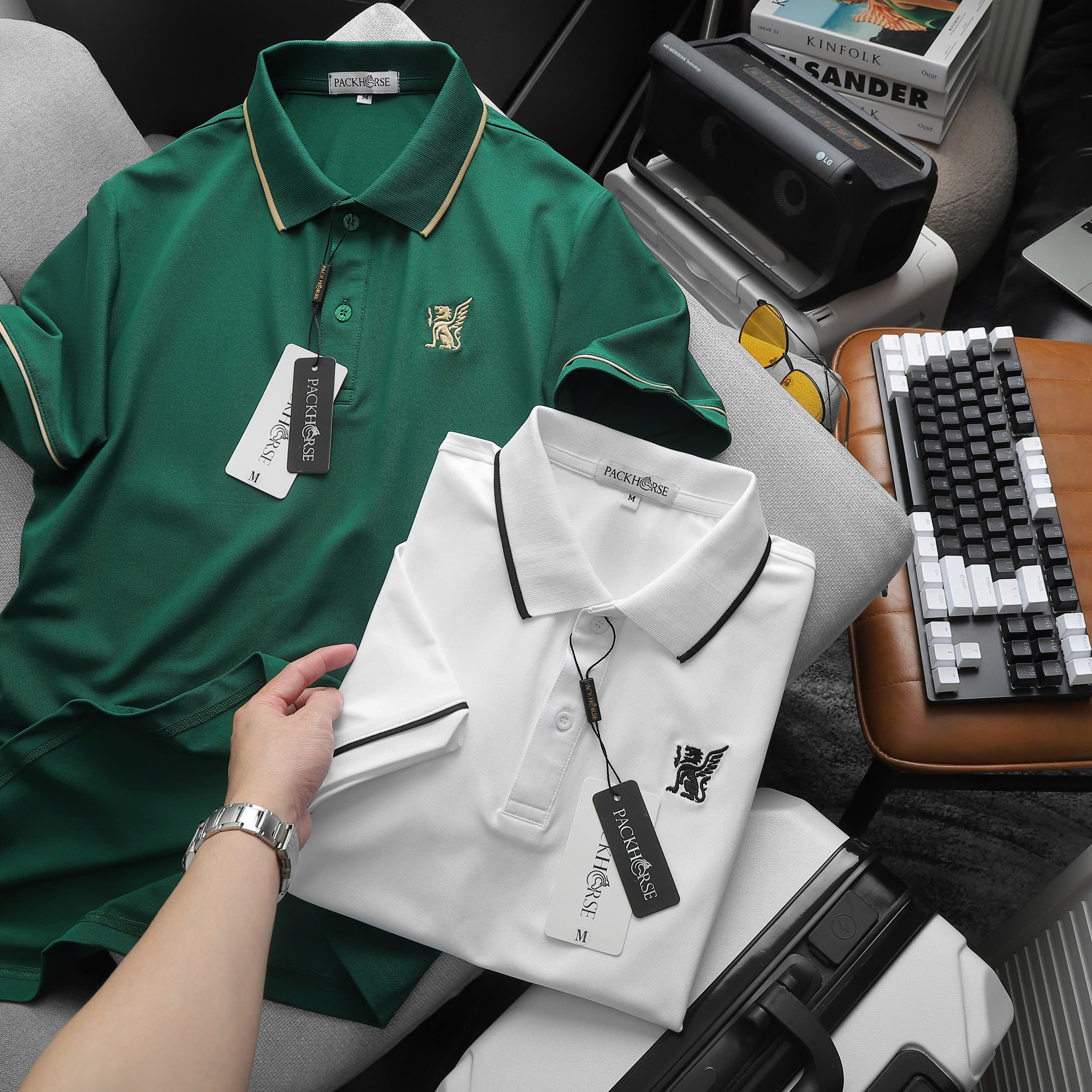 25832_0-10_20241127143716-3.jpg Áo Thun Nam Cổ Bẻ PackHorse Thêu Nổi Logo 2 Màu Cao Cấp (Có size 3x) - CS240