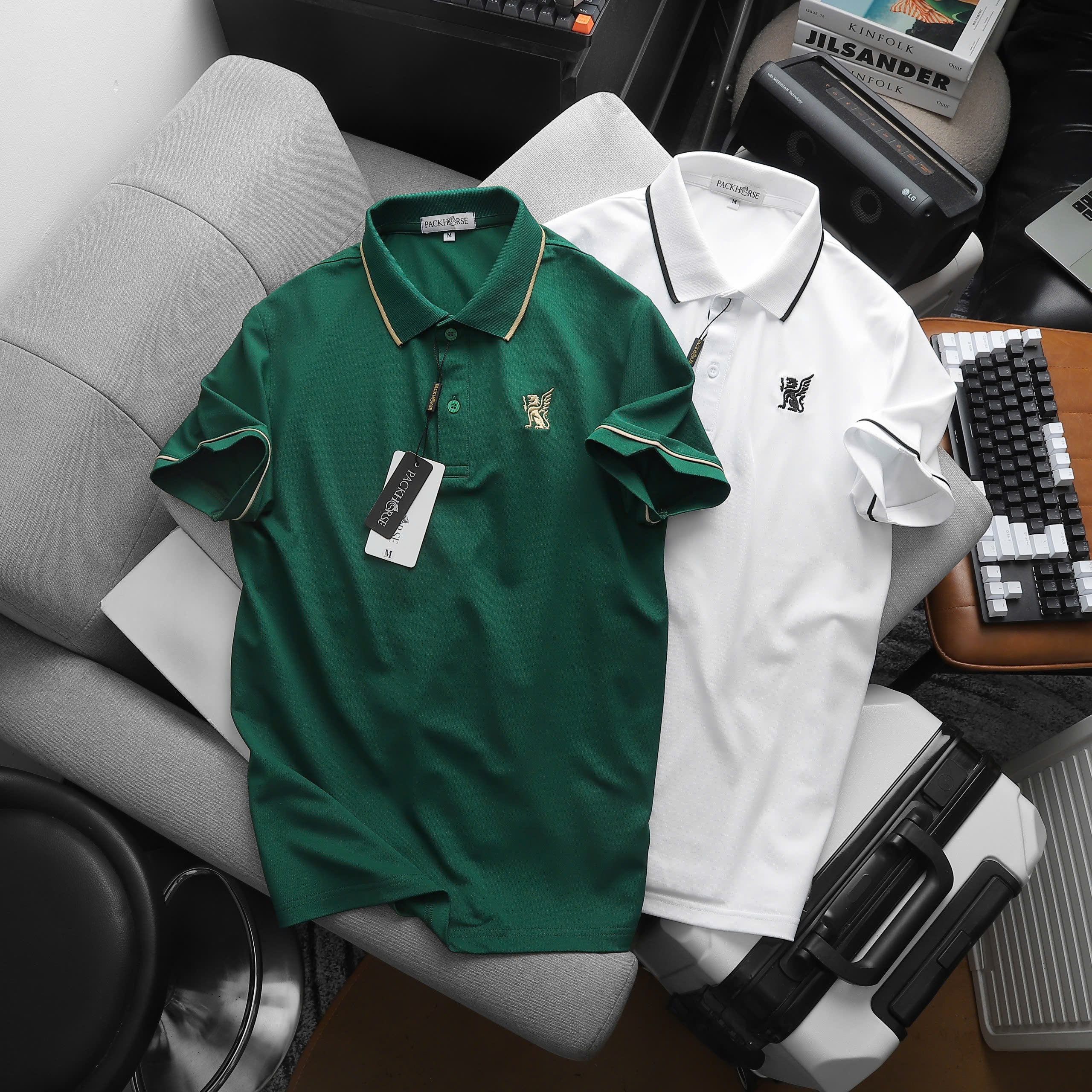 25832_0-2_20241127143711-3.jpg Áo Thun Nam Cổ Bẻ PackHorse Thêu Nổi Logo 2 Màu Cao Cấp (Có size 3x) - CS240