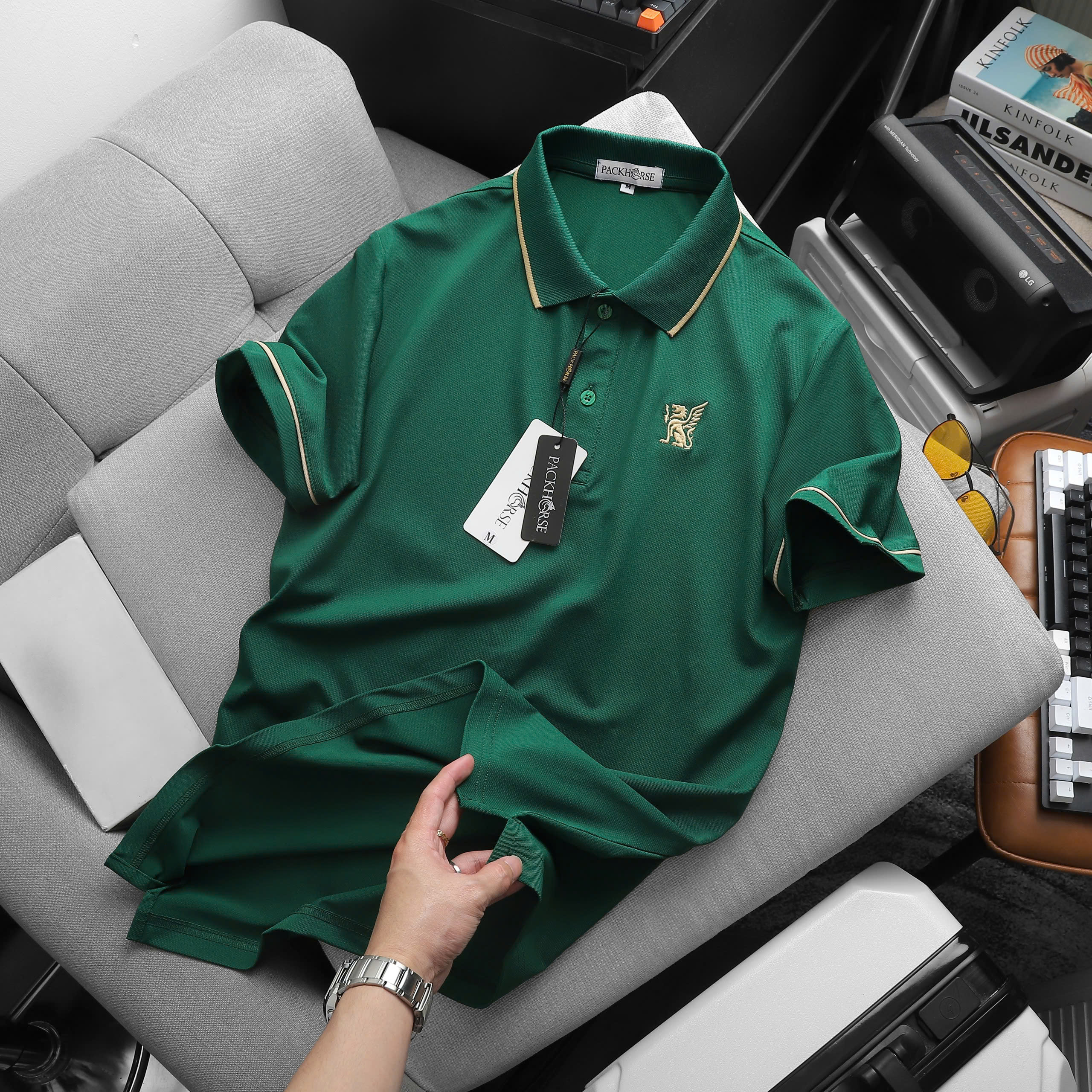 25832_0-6_20241127143713-3.jpg Áo Thun Nam Cổ Bẻ PackHorse Thêu Nổi Logo 2 Màu Cao Cấp (Có size 3x) - CS240