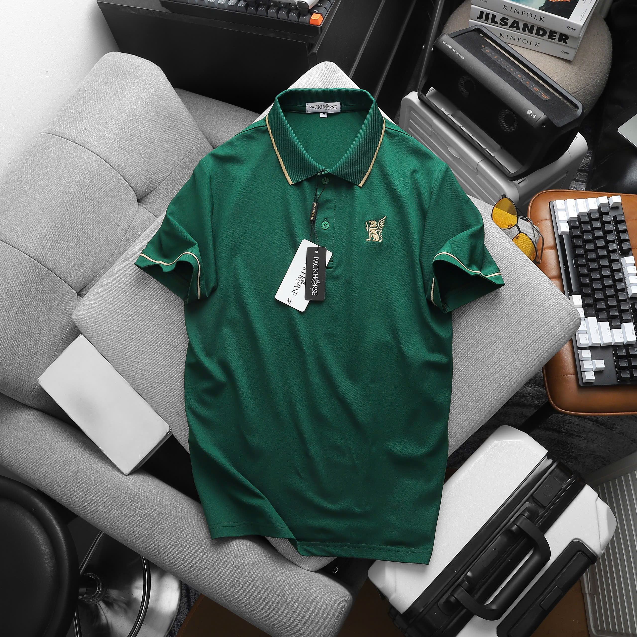 25832_0-7_20241127143714-3.jpg Áo Thun Nam Cổ Bẻ PackHorse Thêu Nổi Logo 2 Màu Cao Cấp (Có size 3x) - CS240