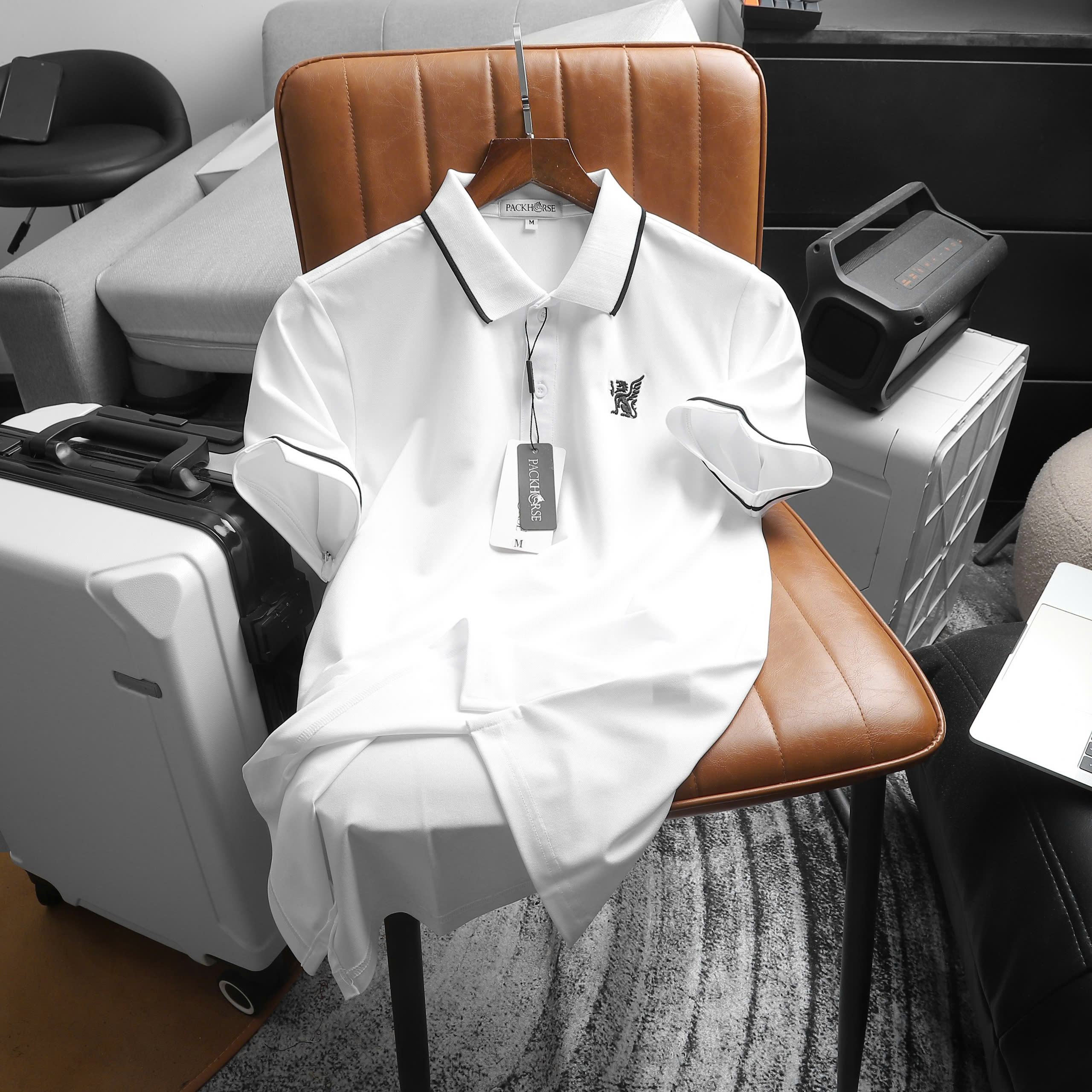 25832_0-8_20241127143715-3.jpg Áo Thun Nam Cổ Bẻ PackHorse Thêu Nổi Logo 2 Màu Cao Cấp (Có size 3x) - CS240