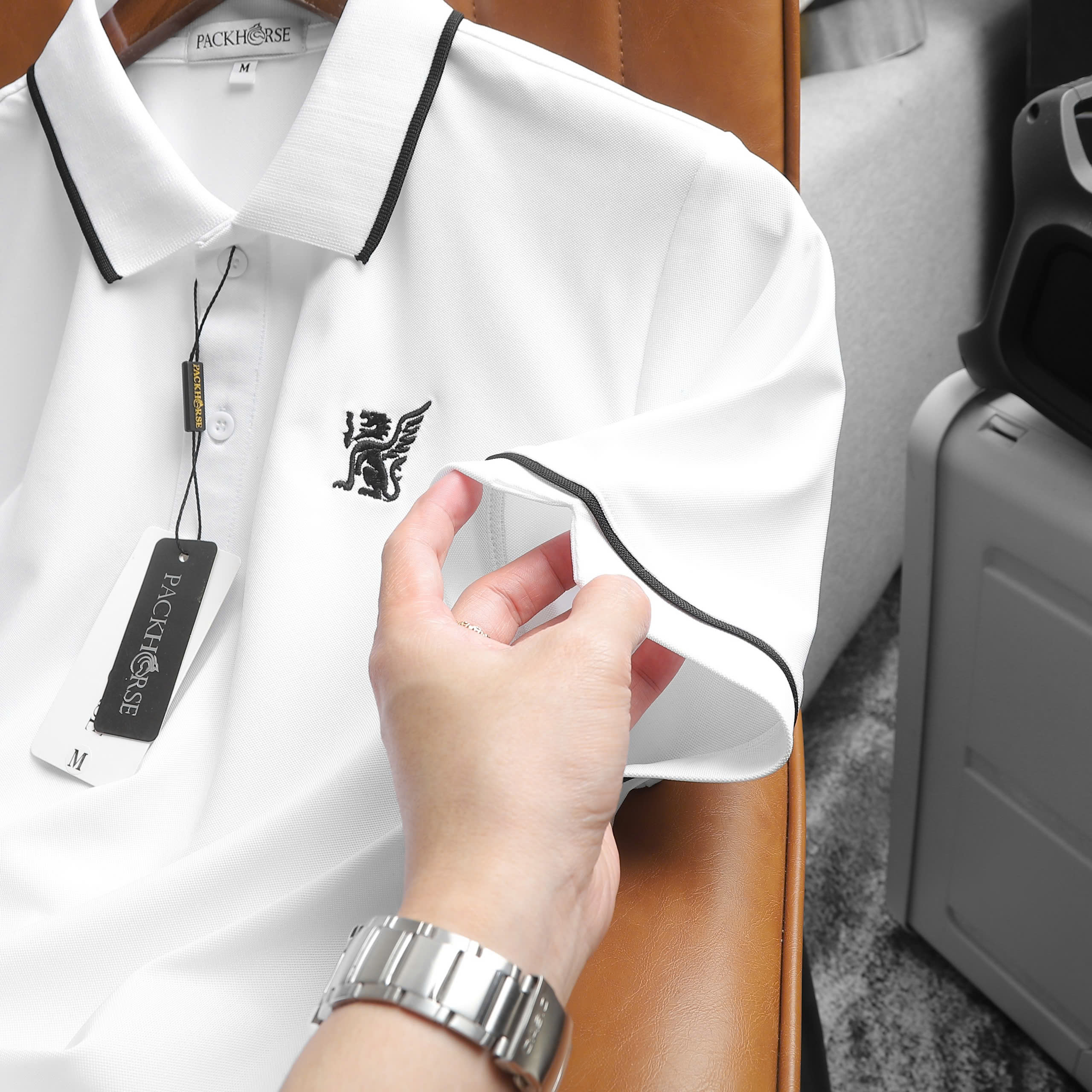 25832_0-9_20241127143715-3.jpg Áo Thun Nam Cổ Bẻ PackHorse Thêu Nổi Logo 2 Màu Cao Cấp (Có size 3x) - CS240