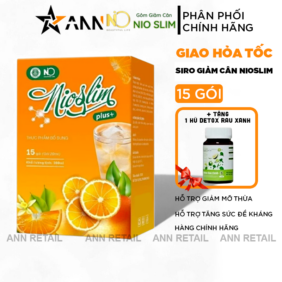 Siro Giảm Cân NioSlim Plus + Vị Cam Thơm Ngon 15 Gói - Tặng 1 Hũ Detox Rau Xanh - NIOSLIM02