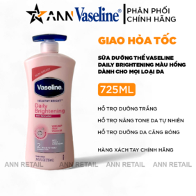 Sữa Dưỡng Thể Vaseline Intensive Care Daily Brightening Màu Hồng 725ml - Hàng Xách Tay - 8901030913013