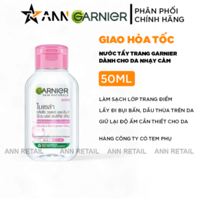 Nước Tẩy Trang Garnier Nắp Hồng Micellar Cleansing Water Cho Da Nhạy Cảm 50ml - 8935274642620