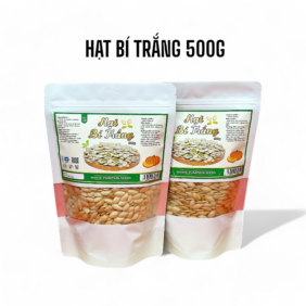 Hạt Bí Trắng Túi Zip 500g - HBTTZ500