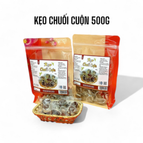 Kẹo Chuối Cuộn Túi Zip 500g - KCCTZ500