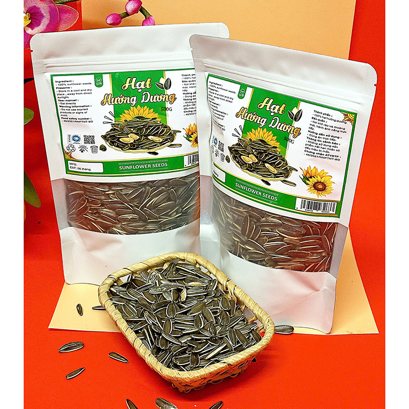 Nguồn sỉ hạt Hướng Dương Túi Zip Trắng Sữa 500g Nguồn sỉ hạt Hướng Dương Túi Zip Trắng Sữa 500g