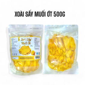 Xoài Sấy Muối Ớt Túi Zip 500g - XSMOTZ500