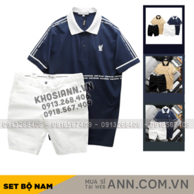 Set Bộ Nam Áo Thun Polo In Logo Trước Ngực + Quần Short Kaki Nam Cao Cấp (Có Size 3X) - SBN135