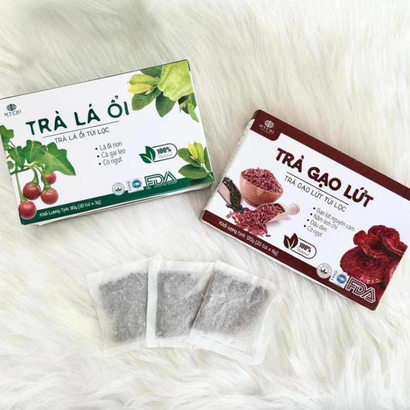 Trà Gạo Lứt Mychi 120g - Hộp 20 Túi x 6g Trà Gạo Lứt Mychi 120g - Hộp 20 Túi x 6g