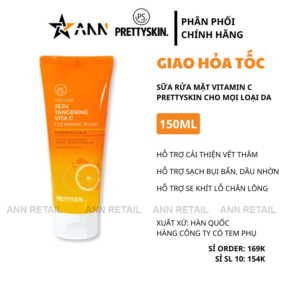 Sữa Rửa Mặt Prettyskin The Pure Jeju Tangerine Vita C Cleansing Foam 150ml - 8809733218995