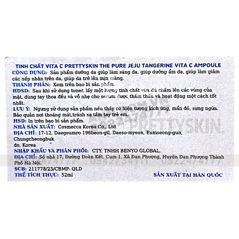 Serum Prettyskin The Pure Jeju Tangerine Vita C Ampoule 52ml Serum Prettyskin The Pure Jeju Tangerine Vita C Ampoule 52ml