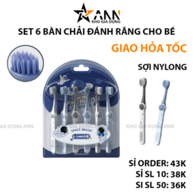 Set 6 Bàn Chải Đánh Răng Cho Bé Phi Hành Gia - BCDRPHG