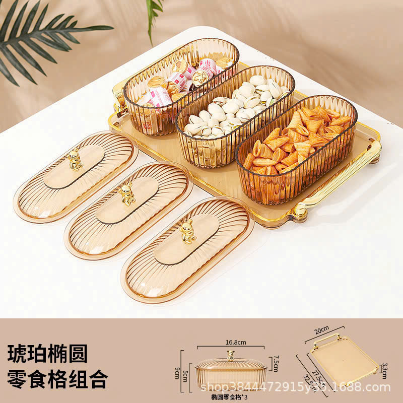 Bộ 3 Hộp Mứt Dài Nắp Gấu - Khay Đựng Mứt Tết Bánh Kẹo Chia Ngăn - Hũ Đựng Hoa Quả Bằng Nhựa 32,5x20x3,3cm & 16,8x9x7,5cm Bộ 3 Hộp Mứt Dài Nắp Gấu - Khay Đựng Mứt Tết Bánh Kẹo Chia Ngăn - Hũ Đựng Hoa Quả Bằng Nhựa 32,5x20x3,3cm & 16,8x9x7,5cm