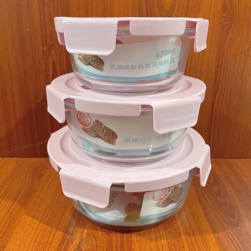 25946_z6219419807061-6a140ac284eaa7f411c0156b9ec11805_20250115115338-2.jpg Set 3 Hộp Đựng Thực Phẩm - Hộp Thuỷ Tinh Tròn 420 - 680 - 950ml - HDTPTT3