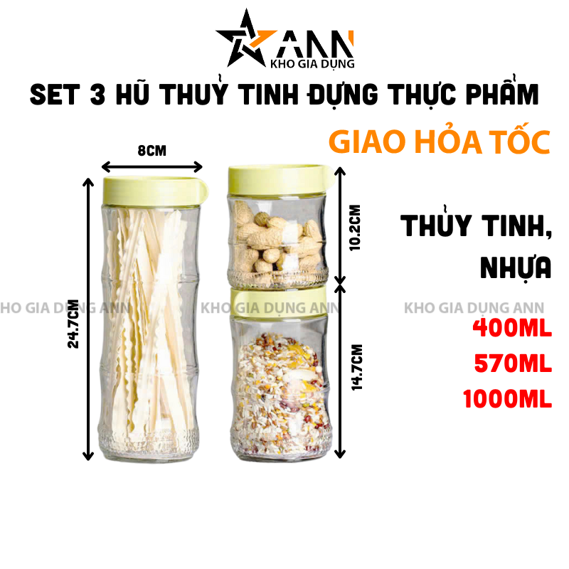 25955_297_20250320113905.png Set 3 Hũ Thủy Tinh Đựng Thực Phẩm - Lọ Thủy Tinh Cao Cấp 400 - 570ml - 1000ml - HTTDTP3