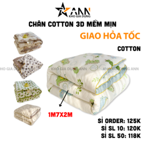 Chăn Cotton 3D Mềm Mịn Thoáng Mát 1m7x2m - CM01