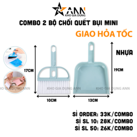 Combo 2 Bộ Chổi Quét Bụi Mini - Chổi Quét Bụi Bàn Phím Ban Thờ 19x13cm - CQBMN01