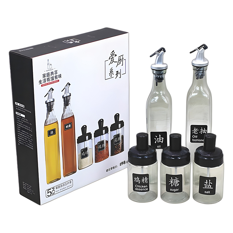 26013_o1cn01zliozd2genojufuvj-3829159040-0-cib_20250120152213-2.jpg Bộ Hũ Lọ Gia Vị Thủy Tinh 5 Món 500ml 250ml 31x5.2cm & 15x6.5cm - BHTT02