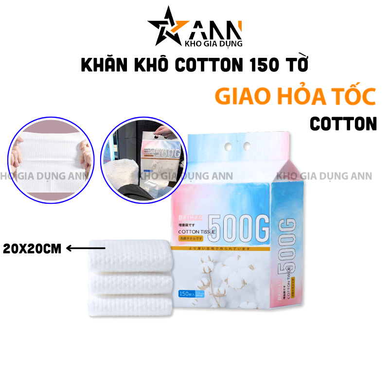 26018_356_20250320115107.png Khăn Khô Cotton 150 Tờ - Khăn Khô Đa Năng 20x20cm - KKCT01